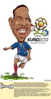 This cartoon illustration for the UEFA European Football Championship 2012 shows French footballer Franck Ribery. Cartoons for UEFA European Football Championship 2012  pau659728_01