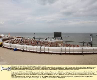 Blick auf die EM Arena am Strand von Heringsdorf (Landkreis Vorpommern Greifswald) am Donnerstag (07.06.2012)