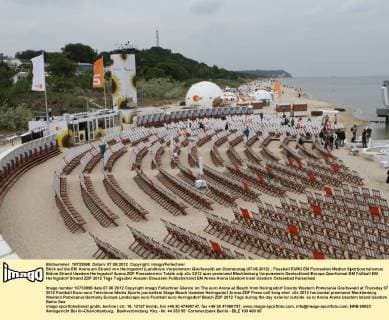 Blick auf die EM Arena am Strand von Heringsdorf (Landkreis Vorpommern Greifswald) am Donnerstag (07.06.2012)