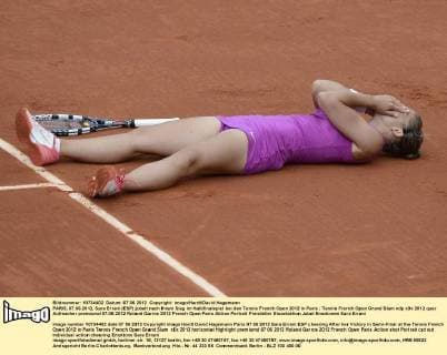 PARIS, 07.06.2012, Sara Errani (ESP) jubelt nach Ihrem Sieg im Halbfinalspiel bei den Tennis French Open 2012 in Paris