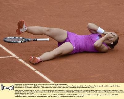 PARIS, 07.06.2012, Sara Errani (ESP) jubelt nach Ihrem Sieg im Halbfinalspiel bei den Tennis French Open 2012 in Paris