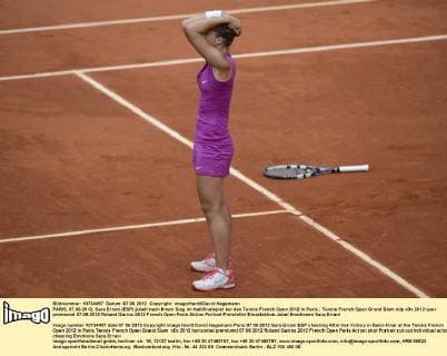 PARIS, 07.06.2012, Sara Errani (ESP) jubelt nach Ihrem Sieg im Halbfinalspiel bei den Tennis French Open 2012 in Paris
