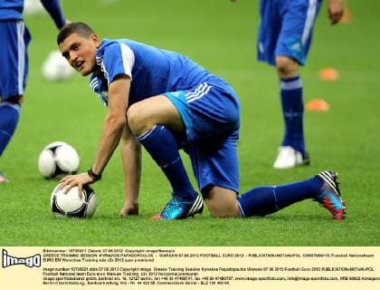 GREECE TRAINING SESSION KYRIAKOS PAPADOPOULOS - WARSAW 07.06.2012 FOOTBALL EURO 2012 -  120607MIN115