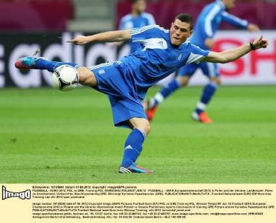FUSSBALL - EURO 2012, POL vs GRE, Training POL WARSCHAU,POLEN,07.JUN.12 - FUSSBALL - UEFA Europameisterschaft 2012 in Polen und der Ukraine, Länderspiel, Polen vs Griechenland, Vorberichte, Abschlusstraining GRE. Bild zeigt Kyriakos Papadopoulos (GRE). 