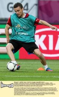 FUSSBALL - EURO 2012, RUS vs CZE, Training BRESLAU,POLEN,07.JUN.12 - FUSSBALL - UEFA Europameisterschaft 2012 in Polen und der Ukraine, Länderspiel, Russland vs Tschechien, Vorberichte, Abschlusstraining CZE. Bild zeigt David Lafata (CZE). 