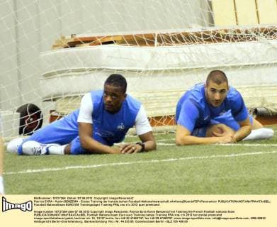 Patrice EVRA - Karim BENZEMA - Erstes Training der französischen Fussball-Nationalmannschaft xAnthonyBibardxFEPxPanoramicx 