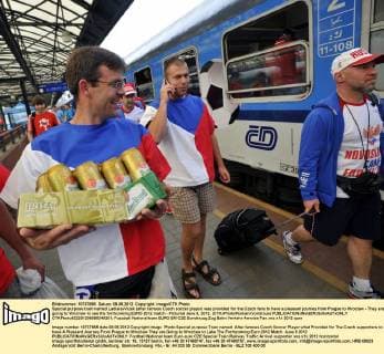 Special purpose train named LadislavVizek (after famous Czech soccer player) was provided for the Czech fans to have a pleasant journey from Prague to Wroclaw - They are going to Wroclaw to see the forthcoming EURO 2012 match - Pictured June 8, 2012. (CTKxPhoto RomanxVondrous)  CTKPhoto922201206080249201