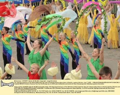 The opening ceremony of the UEFA EURO 2012 fan zone at Svobody Square takes place in Kharkiv, eastern Ukraine, June 7, 2012. - 