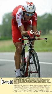 Remy DI GREGORIO ( FRA Cofidis - Le Credit en Ligne ) - Aktion - hoch - Event: Criterium du Dauphine - 4.Etappe - Villie Morgon nach Bourg-en-Bresse 53.5 km Einzelzeitfahren - Contre la Montre - Time Trial - Location: Bourg en Bresse - Frankreich - Europa - Datum: 07.06.2012 - Contact