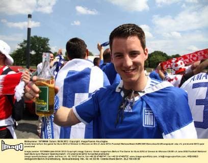 Greek fans before the game for Euro 2012 of Greece in Warsaw on 8th of June 2012