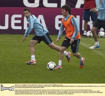 Gniewino - 08 JUNE 2012 - David Silva and Jordi Alba spanish players. 