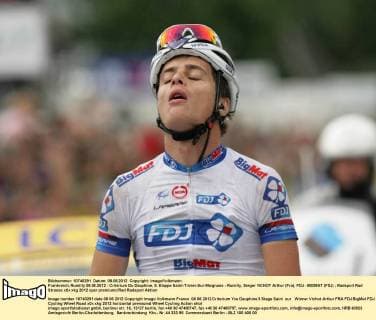 Frankreich, Rumilly 08.06.2012 : Criterium Du Dauphine, 5. Etappe Saint-Trivier-Sur-Moignans - Rumilly, Sieger VICHOT Arthur (Fra), FDJ - BIGMAT (FDJ)