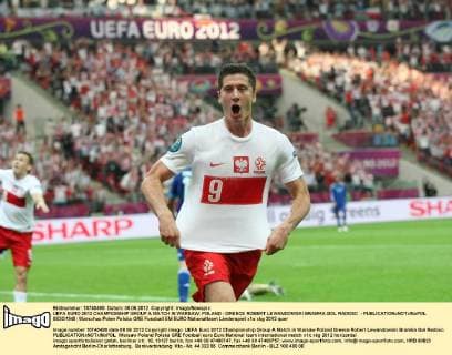 UEFA EURO 2012 CHAMPIONSHIP GROUP A MATCH IN WARSAW: POLAND - GREECE ROBERT LEWANDOWSKI BRAMKA GOL RADOSC -  0S3G1940