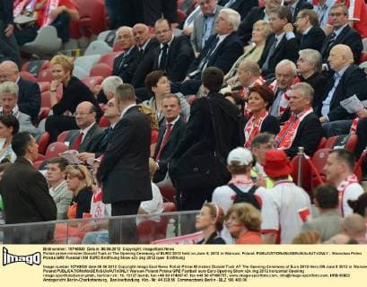 Polish prime minister Donald Tusk at The Opening Ceremony of EURO 2012 held on June 8, 2012 in Warsaw, Poland. 
