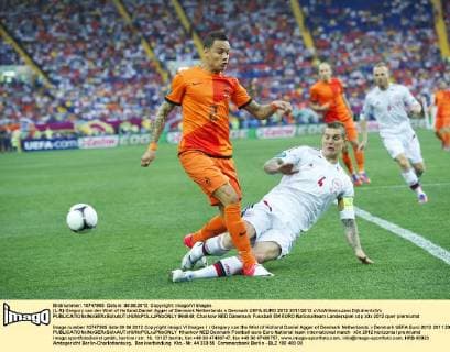 (L-R) Gregory van der Wiel of Holland,Daniel Agger of Denmark Netherlands v Denmark UEFA EURO 2012 2011 2012 xVIxWillemxJanxDijkdrentxIVx 964849