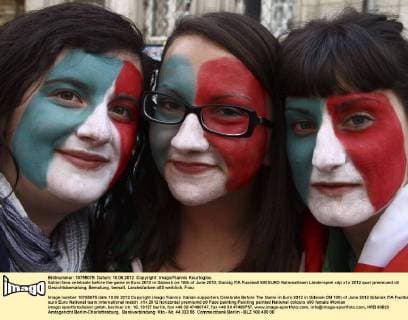 Italian fans celebrate before the game in Euro 2012 in Gdansk on 10th of June 2012