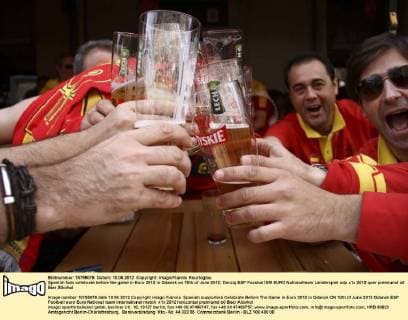 Spanish fans celebrate before the game in Euro 2012 in Gdansk on 10th of June 2012