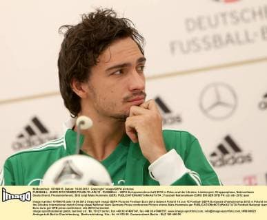 FUSSBALL - EURO 2012 DANZIG,POLEN,10.JUN.12 - FUSSBALL - UEFA Europameisterschaft 2012 in Polen und der Ukraine, Länderspiel, Gruppenphase, Nationalteam Deutschland, Pressekonferenz. Bild zeigt Mats Hummels (GER). 