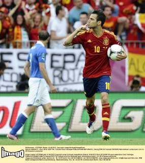 Danzig 10 06 2011 - Euro 2012 ESP ITA Torjubel Cesc Fabregas 