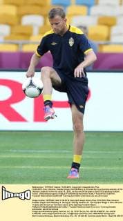 10.06.2012. Kiev, Ukraine. Sweden player Olof Mellberg is pictured during a training session at the Olympic stadium in Kiev on June 10 , 2012, on the eve of the team s Euro 2012 opening football match. xMaloletkaxEvgeniyx  ActionPlus11288164