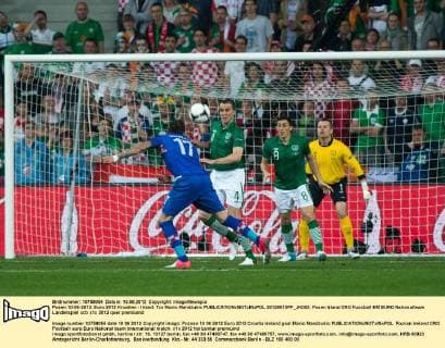 Posen 10-06-2012. Euro 2012 Kroatien - Irland: Tor Mario Mandzukic  20120610PF_JK053