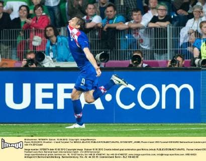 Posen 10.06.2012: Kroatien - Irland Torjubel Tor NIKICA JELAVIC  20120610PF_JK088