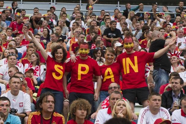 Spain fans (ESP), JUNE 10, 2012 - Football Soccer : UEFA EURO 2012 Group C match between Spain 1-1 Italy at Arena Gdansk in Gdansk, Poland.  ( ptmb029807)
