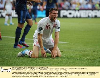 Football - UEFA Euro 2012 - France vs. England England s James Milner reacts in frustration as he shoots wide at the Donbass Arena, Donetsk, Ukraine 