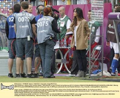 Sara Carbonero, fiance of Iker Casillas (Spain Real Madrid), on her workset during Eurocup 2012. G.xKaplan 