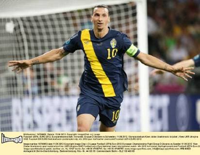 Fussball UEFA, EURO 2012, Europameisterschaft, Vorrunde, Gruppe D Ukraine vs Schweden, 11.06.2012, Olympicstadium Kiew zlatan ibrahimovic torjubel
