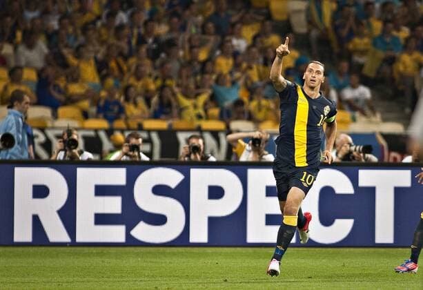 Kiew 11.06.2012, Nationalstadion Torjubel: Zlatan Ibrahimovic (Schweden) Ukraine - Schweden