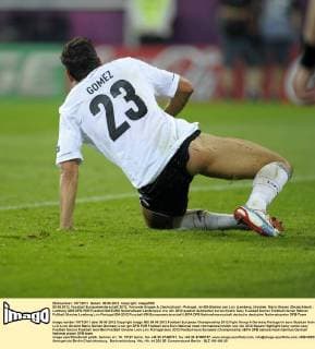 09.06.2012, Fussball Europameisterschaft 2012, Vorrunde Gruppe A, Deutschland - Portugal, im EM-Stadion von Lviv (Lemberg, Ukraine). Mario Gomez (Deutschland)