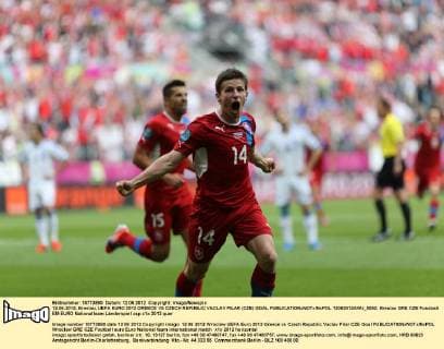 12.06.2012, Breslau, UEFA EURO 2012 GREECE VS CZECH REPUBLIC VACLAV PILAR (CZE) GOAL  12062012AWJ_5092