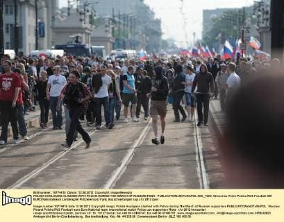 POLISH HOOLIGANS CLASHED WITH POLICE DURING THE MARCH OF RUSSIAN FANS  D30_7923