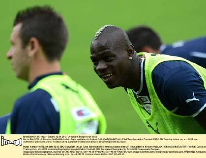 Mario BALOTELLI, Antonio CASSANO (Italia) - Training Italien in Krakau allexsabba