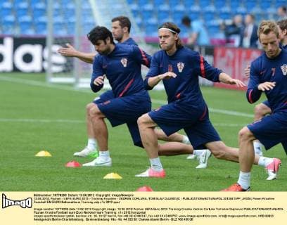 13.06.2012, Poznan - UEFA EURO 2012 - Training Kroatien - VEDRAN CORLUKA, TOMISLAV DUJMOVIC -  20120613PF_JK028