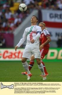 13.06.2012, Lviv - UEFA EURO 2012 - Denmark vs Portugal - CRISTIANO RONALDO (POR), SIMON KJAER (DEN) -  13062012toja247