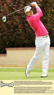 Luke Donald of England watches his drive off of the 1st tee box during a practice round prior to the start of the 112th U.S. Open Championship at the Olympic Club in San Francisco, California on June 13, 2012.  SFP20120613209