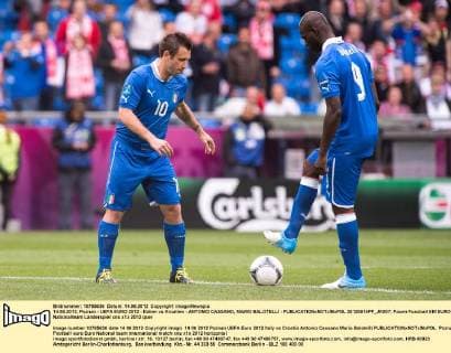 14.06.2012, Poznan - UEFA EURO 2012 - Italien vs Kroatien - ANTONIO CASSANO, MARIO BALOTELLI -  20120614PF_JK007
