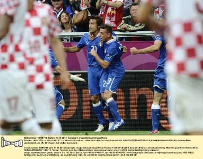 Poznan, 14.06.2012 - UEFA EURO 2012 - Italien vs Kroatien - Jubel nach dem Tor von Andrea Pirlo 