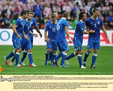 Fußball EURO 2012 Italien - Kroatien am 14.06.2012 im Stadion Miejski in Posen Torjubel Italien zum 1:0