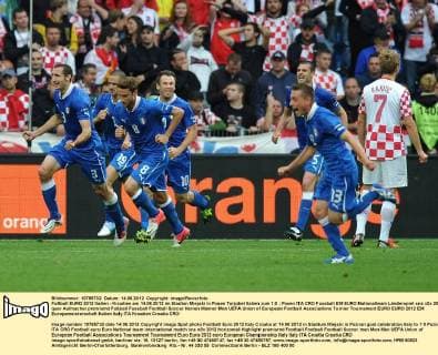 Fußball EURO 2012 Italien - Kroatien am 14.06.2012 im Stadion Miejski in Posen Torjubel Italien zum 1:0