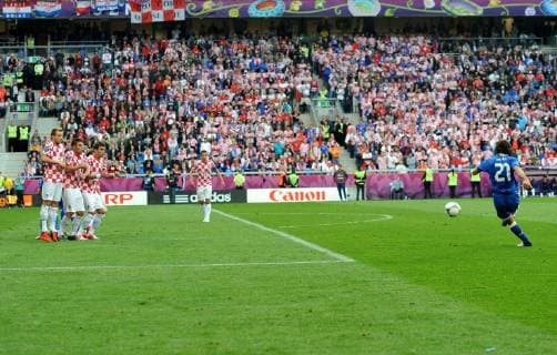 Tor von Andrea PIRLO (ITA) zum 1:0 - 14.06.2012, Poznan - UEFA EURO 2012 - Italien vs Kroatien - allexsabba