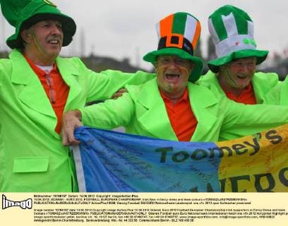14.06.2012, GDANSK - EURO 2012, FOOTBALL EUROPEAN CHAMPIONSHIP, Irish fans in fancy dress and team colours xTOMASZxJASTRZEBOWSKIx  ActionPlus16058