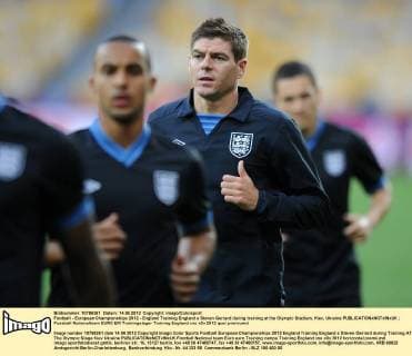Football - European Championships 2012 - England Training England s Steven Gerrard during training at the Olympic Stadium, Kiev, Ukraine 