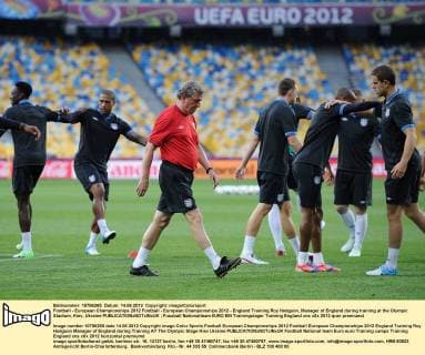 Football - European Championships 2012 Football - European Championships 2012 - England Training Roy Hodgson, Manager of England during training at the Olympic Stadium, Kiev, Ukraine 