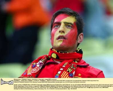 FUSSBALL - EURO 2012, DANZIG, 14.JUN.12 - FUSSBALL - UEFA Europameisterschaft 2012, Länderspiel, Gruppenphase, Spanien. Bild zeigt einen Fan. 