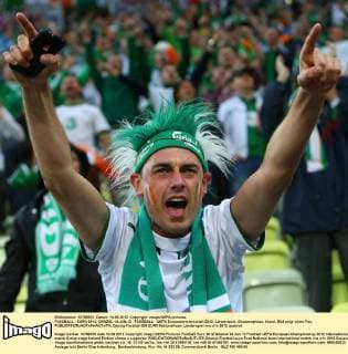 FUSSBALL - EURO 2012, DANZIG, 14.JUN.12 - FUSSBALL - UEFA Europameisterschaft 2012, Länderspiel, Gruppenphase, Irland. Bild zeigt einen Fan. 