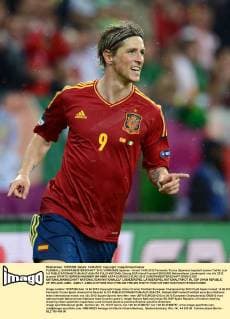 FUSSBALL EUROPAMEISTERSCHAFT 2012 VORRUNDE Spanien - Irland 14.06.2012 Fernando Torres (Spanien) bejubelt seinen Treffer zum 3:0  FUL2140612049