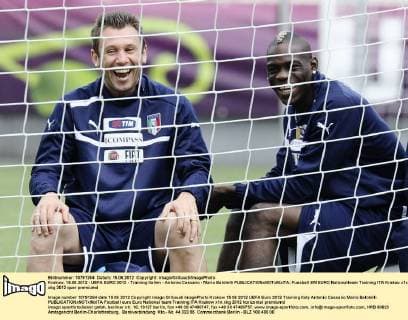 Krakow, 15.06.2012 - UEFA EURO 2012 - Training Italien - Antonio Cassano - Mario Balotelli 